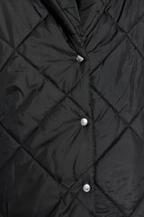 Black Oversize Quilted Inflatable Coat Twoaw22mo0069