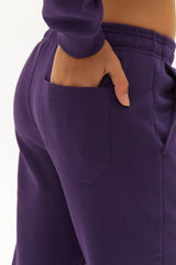 Women Purple High Waist Polarized Jogger Thick Solid Color Winter Rubber Leg Sweatpants 0439 Tb22wl0