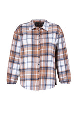 Brown Plaid Oversize Woven Shirt Tbbaw23ax00021