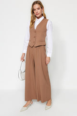 Camel Vest-pants Woven Bottom-top Suit Tctaw24us00066