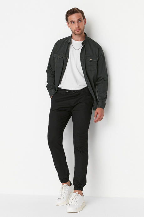 Black Mens Jogger Gabardine Pants Tmnss20pl0056