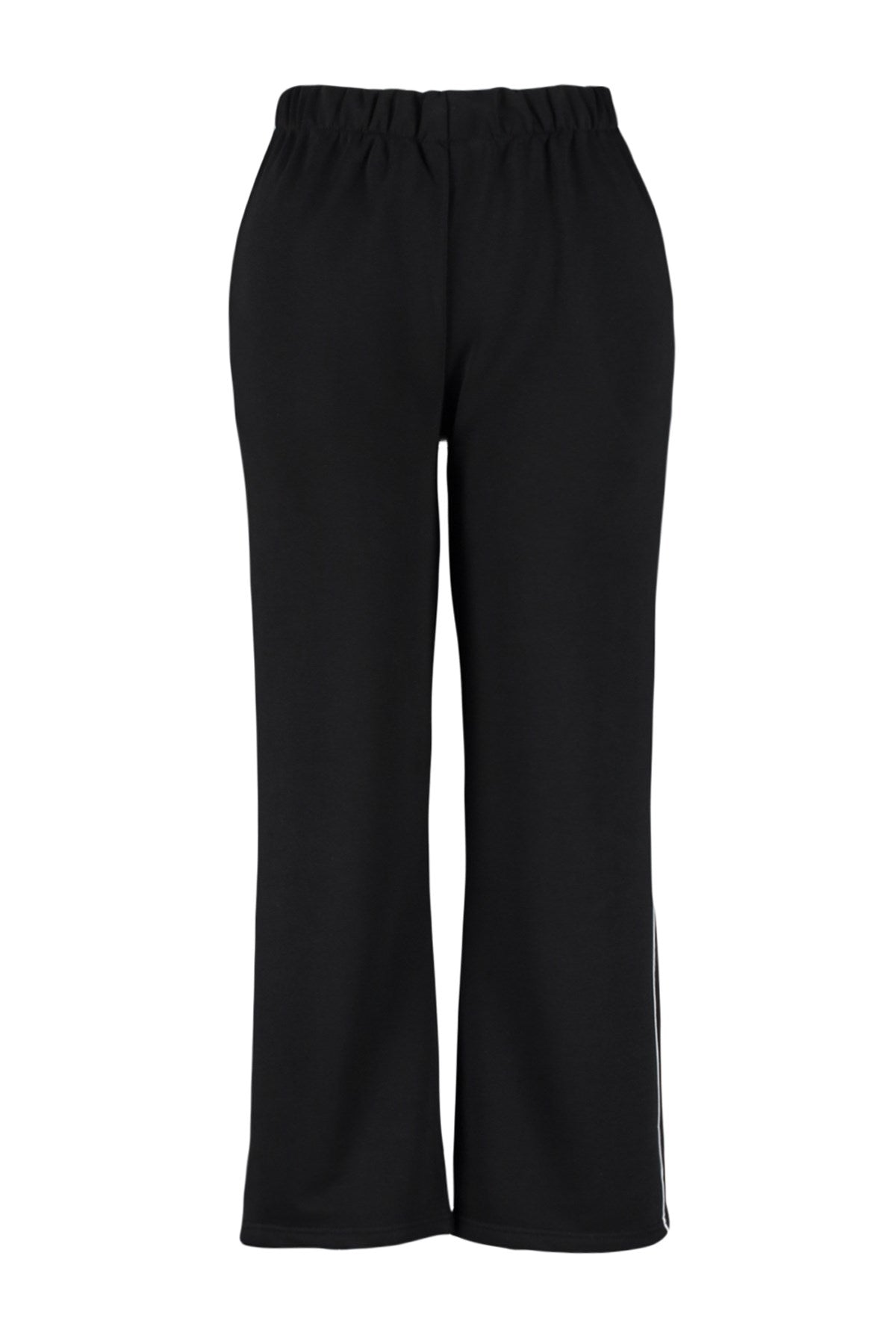 Black Wide Cut Thick Knitted Sweatpants Tbbaw24aj00004