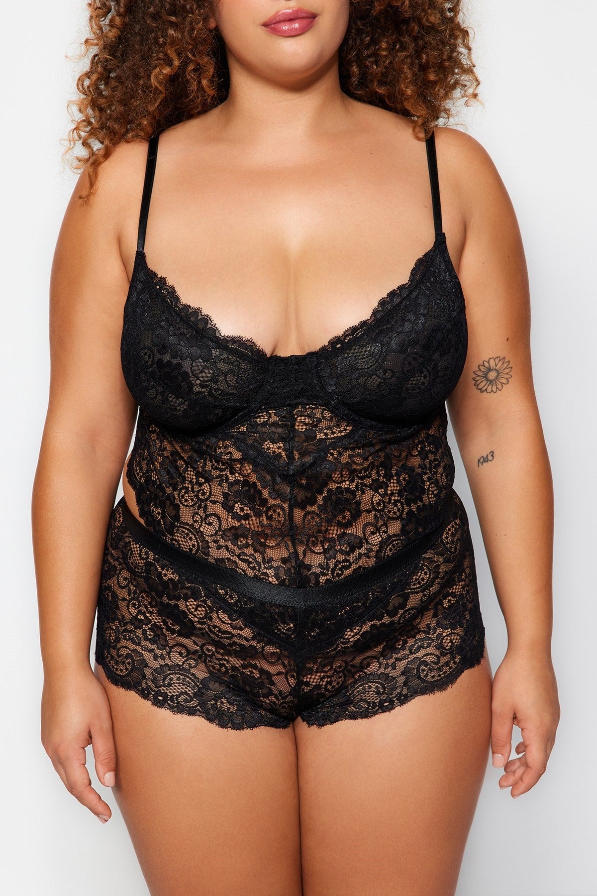 Black Lace Bodysuit Tbbaw24cs00000