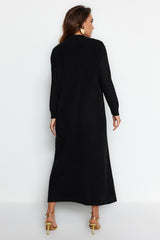 Black Stitching Detailed Knitwear Dress Tctaw24eb00000