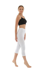 Cotton Elastane (lycra) High Waist Capri Women's Leggings 2002 Alm-2002