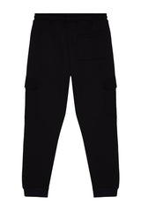 Black Men's Regular/regular Fit Technical Zip Cargo Pocket Sweatpants Tmnaw24ea00010