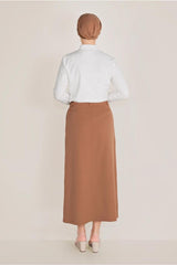 Women's Khaki (a.khaki) Skirt With Front Zipper Pocket 60082 21yetktr60082