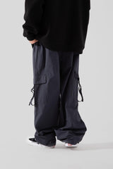 Navy Blue Cargo Pants With Stopper Buckle Flaw-062-002-073