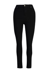 Black Fading High Waist Flexible Skinny Jeans Tbbaw23cj00061