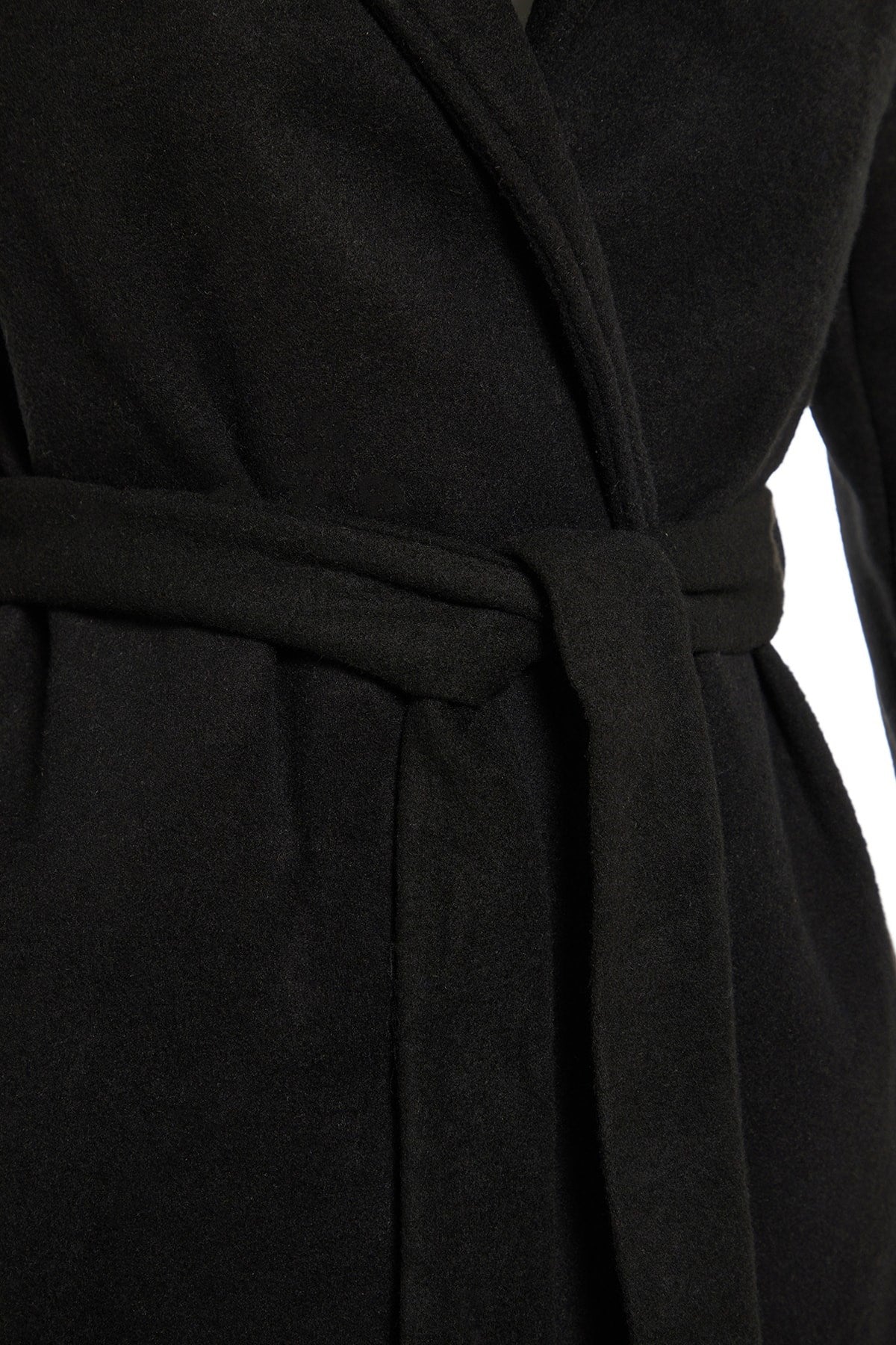 Long Woolen Cashmere Coat With Black Belt Twoaw20kb0033