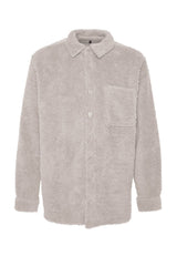 Light Grey Unisex Regular Fit Plush Shirt Tmnaw24go00076