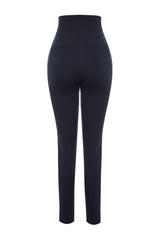 Black Bouncer High Waist Ribbed Waist Elastic Slim Fit Thick Knit Pants Twoaw24pl00114