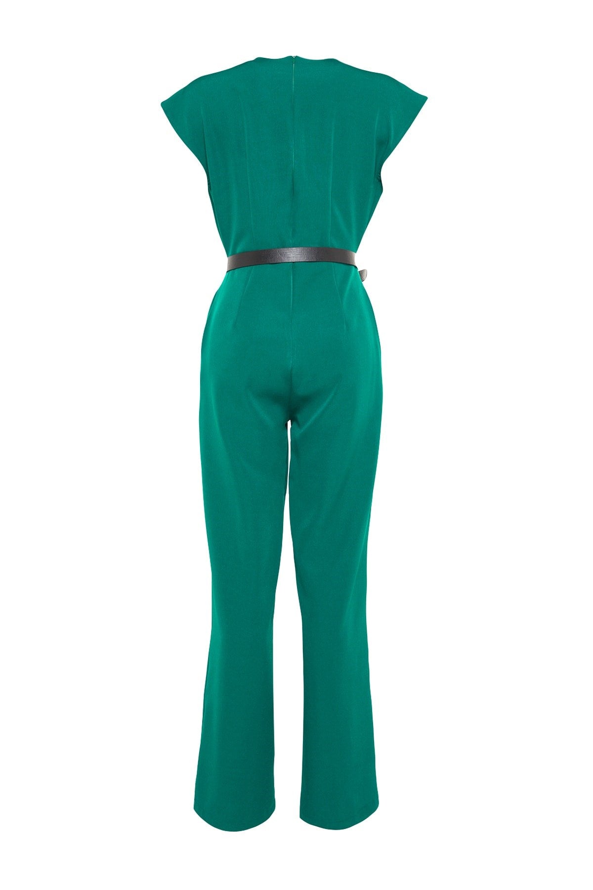 Emerald Green Belt Woven Jumpsuit Twoss21tu0004