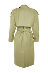 Beige Belted Water Repellent Trench Coat Twoss20tr0012