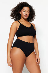 Black High Waisted Seamless Panties Tbbss23cm00002