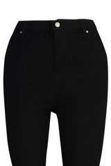 Black Fading High Waist Flexible Skinny Jeans Tbbaw23cj00061