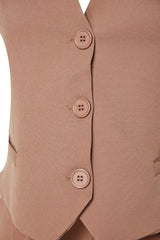 Camel Vest-pants Woven Bottom-top Suit Tctaw24us00066