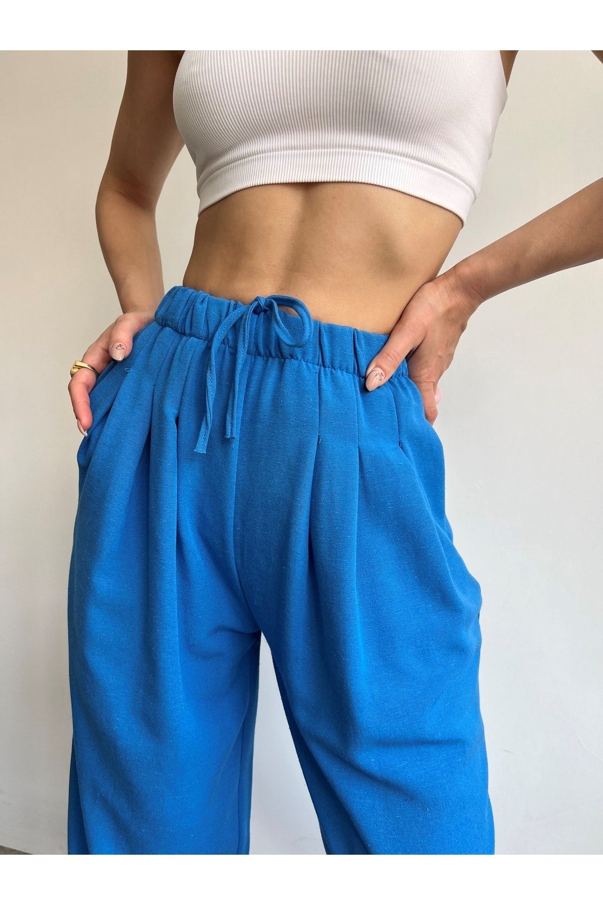 Nanin Salaş Blue Linen Pants 604