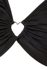 Black Crop Knitted Glitter Bustier Tprss23bs00014