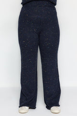 Navy Blue Knitwear Bottom Top Suit Tbbaw24cp00008