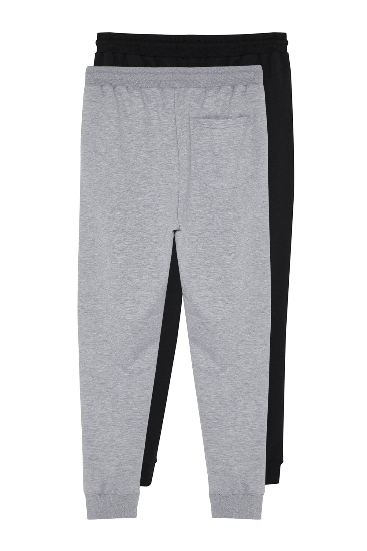 Grey-black Men's Regular/regular Fit Leg Elastic Jogger 2-pack Sweatpants Tmnaw22ea0279