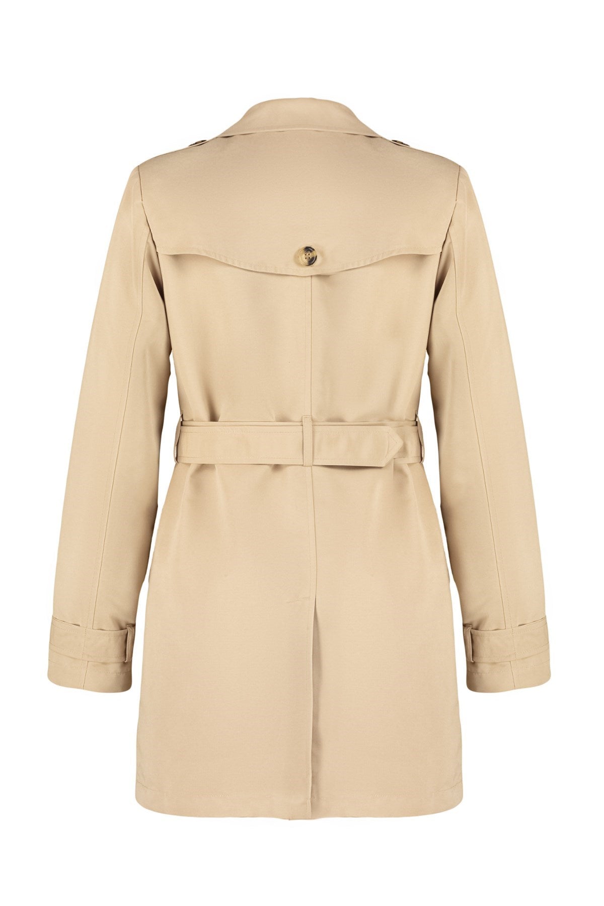 Beige Fitted Belted Trench Coat Twoaw24tr00049