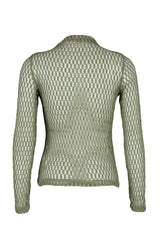 Anthracite Transparent Textured Cut Out/window Detailed Fitted/body Fit Knitted Blouse Twoaw24bz0029