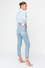 Light Blue High Waist Mom Jeans Twoss21je0016