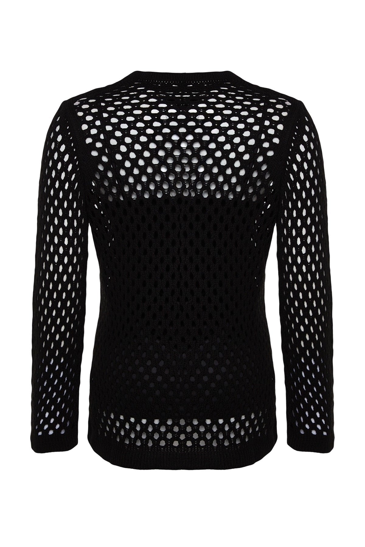 Black Open/perforated Knitwear Sweater Tbbaw24an00092