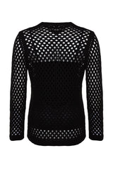 Black Open/perforated Knitwear Sweater Tbbaw24an00092