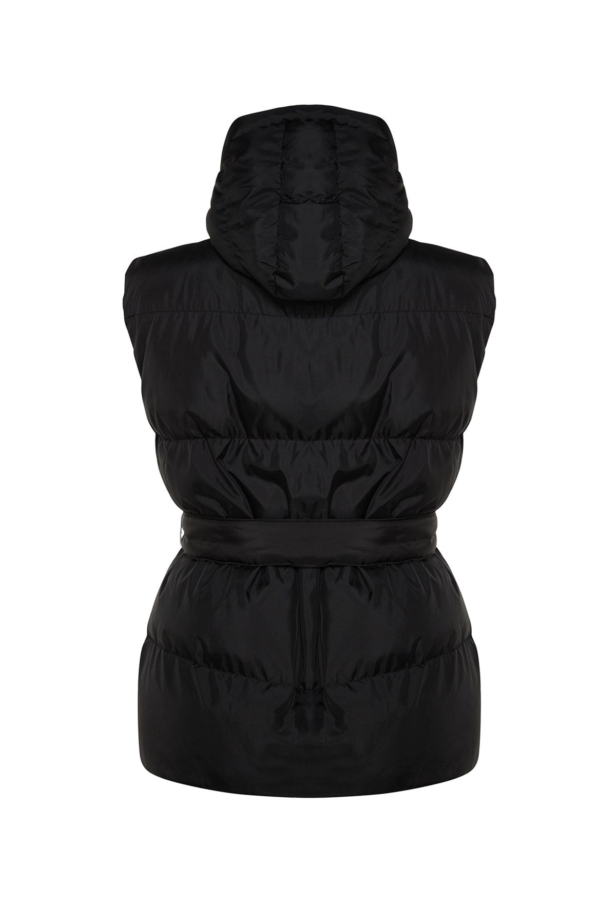 Black Belted Hooded Inflatable Vest Tbbaw24bh00000