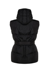 Black Belted Hooded Inflatable Vest Tbbaw24bh00000