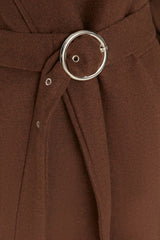 Stone Round Belt Long Woolen Cashmere Coat Twoaw20kb0029