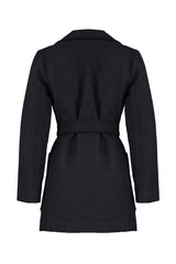 Black Fitted Belted Woolen Cashmere Coat Twoaw20kb0032