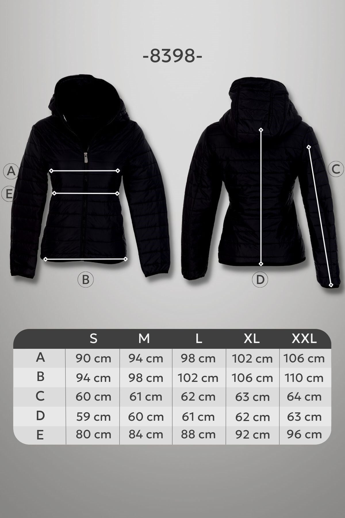 Women Quilted Seasonal Inflatable Coat Fixed Hooded Full Length Zipper 8398 Gfx8398