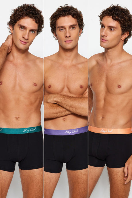 3-pack Black Lettered Rubber Male Couple Boxer Tmnaw24bx00019