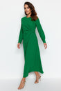 Green Accessory Detailed Aerobin Woven Dress Tctaw24eb00067