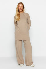 Mink Button Detailed Knitwear Bottom Top Suit Tctaw24us00042