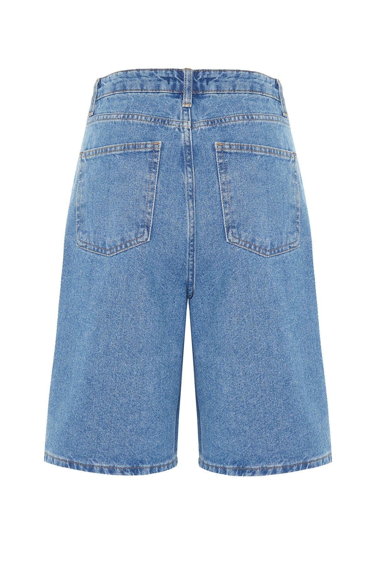 Blue More Sustainable Pleated Denim Shorts Twoss21sr0121