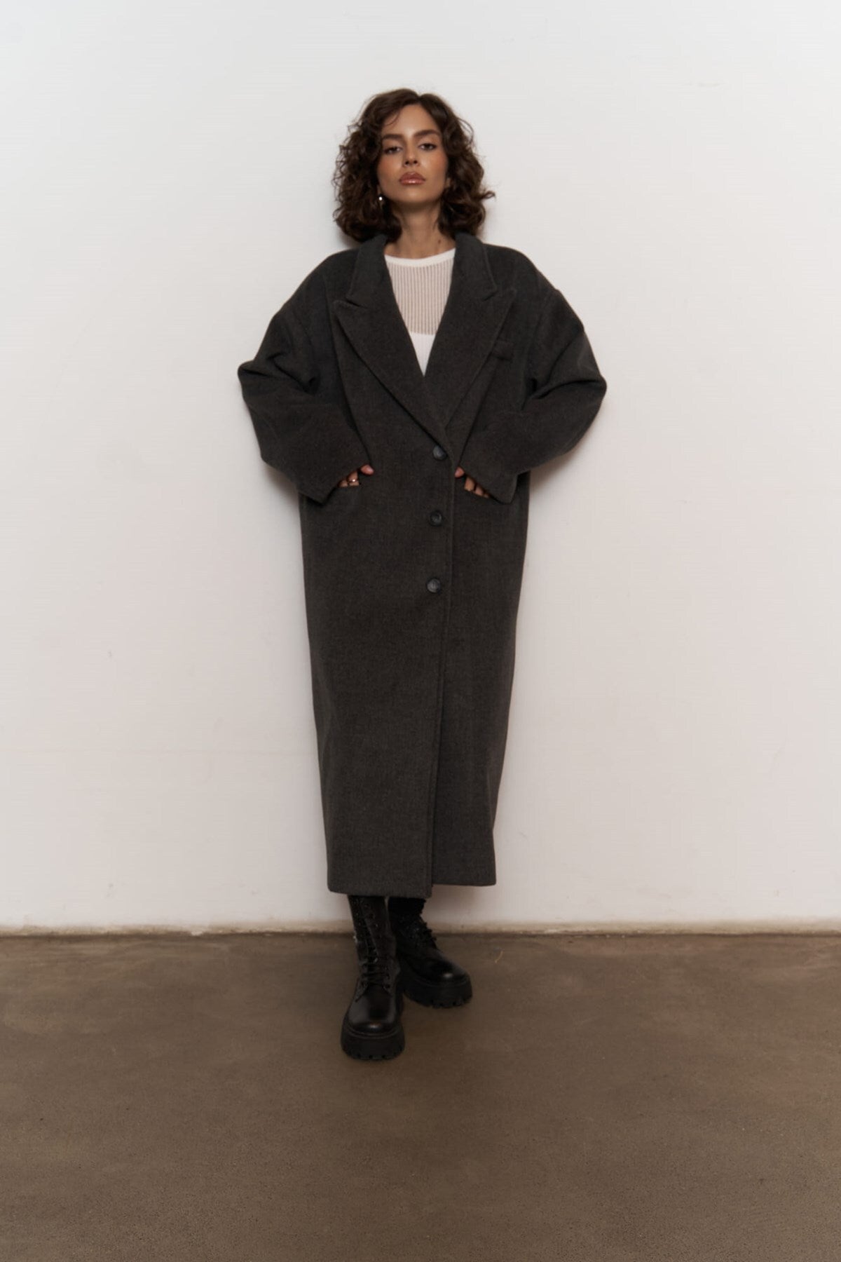 Lowen Anthracite Oversize Coat 2201