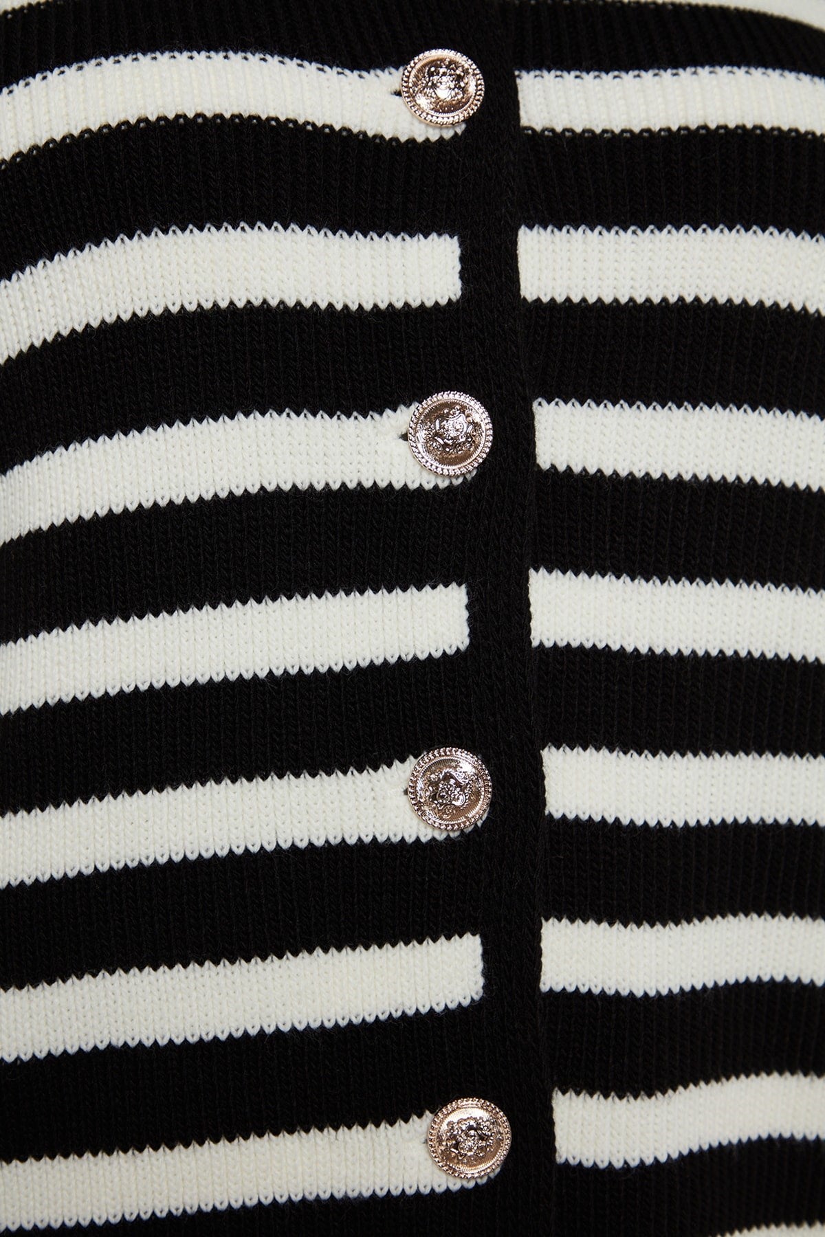 Black Striped Knitwear Cardigan Tbbaw24av00011