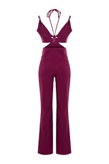 Emerald Lined Woven Window/cut Out Detailed Jumpsuit Tprss23tu00030