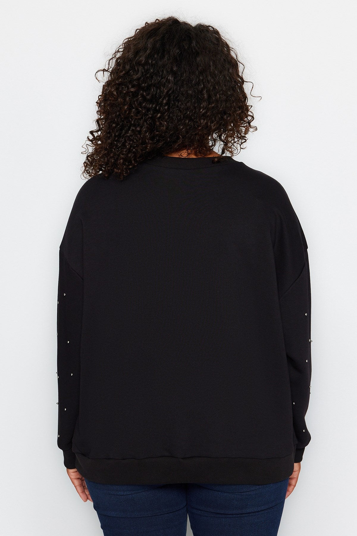 Black Thick Staple Detailed Knitted Sweatshirt Tbbaw24sw00000