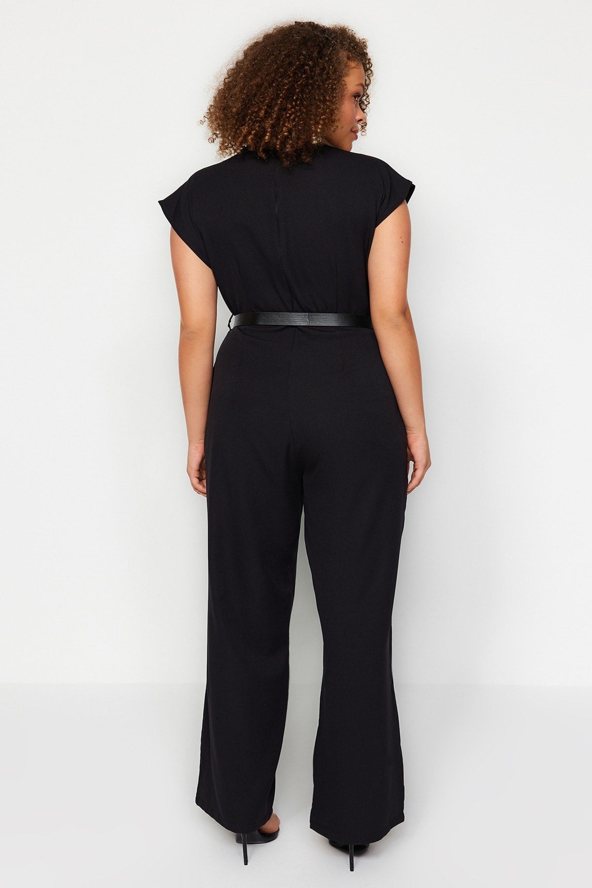 Black Belt Woven Jumpsuit Tbbss23bg00004