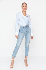 Light Blue High Waist Mom Jeans Twoss21je0016