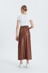 Black Linea Leather Skirt Lnadretk