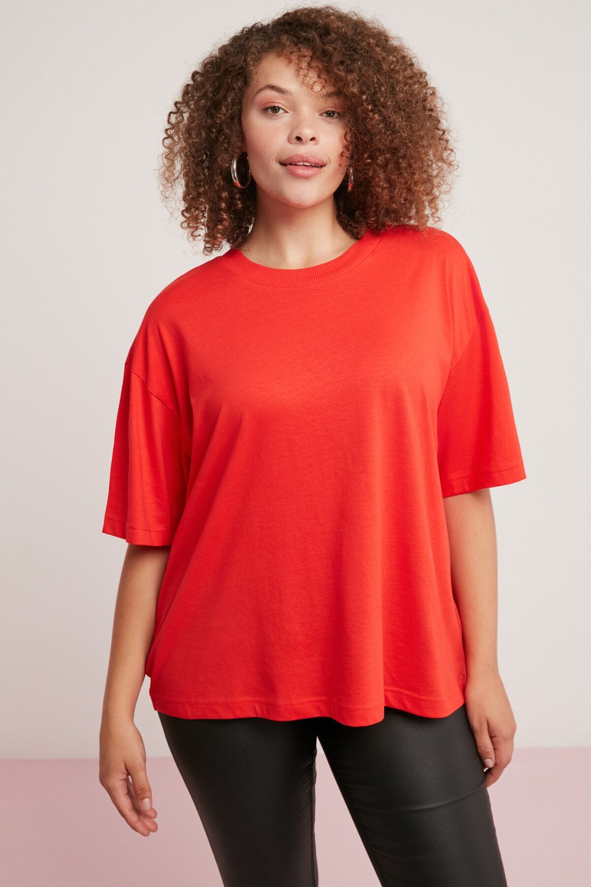 Allison Women Plus Size 100% Cotton Oversize Round Neckline Half Sleeve Tshirt Allison01072023