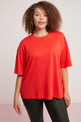 Allison Women Plus Size 100% Cotton Oversize Round Neckline Half Sleeve Tshirt Allison01072023