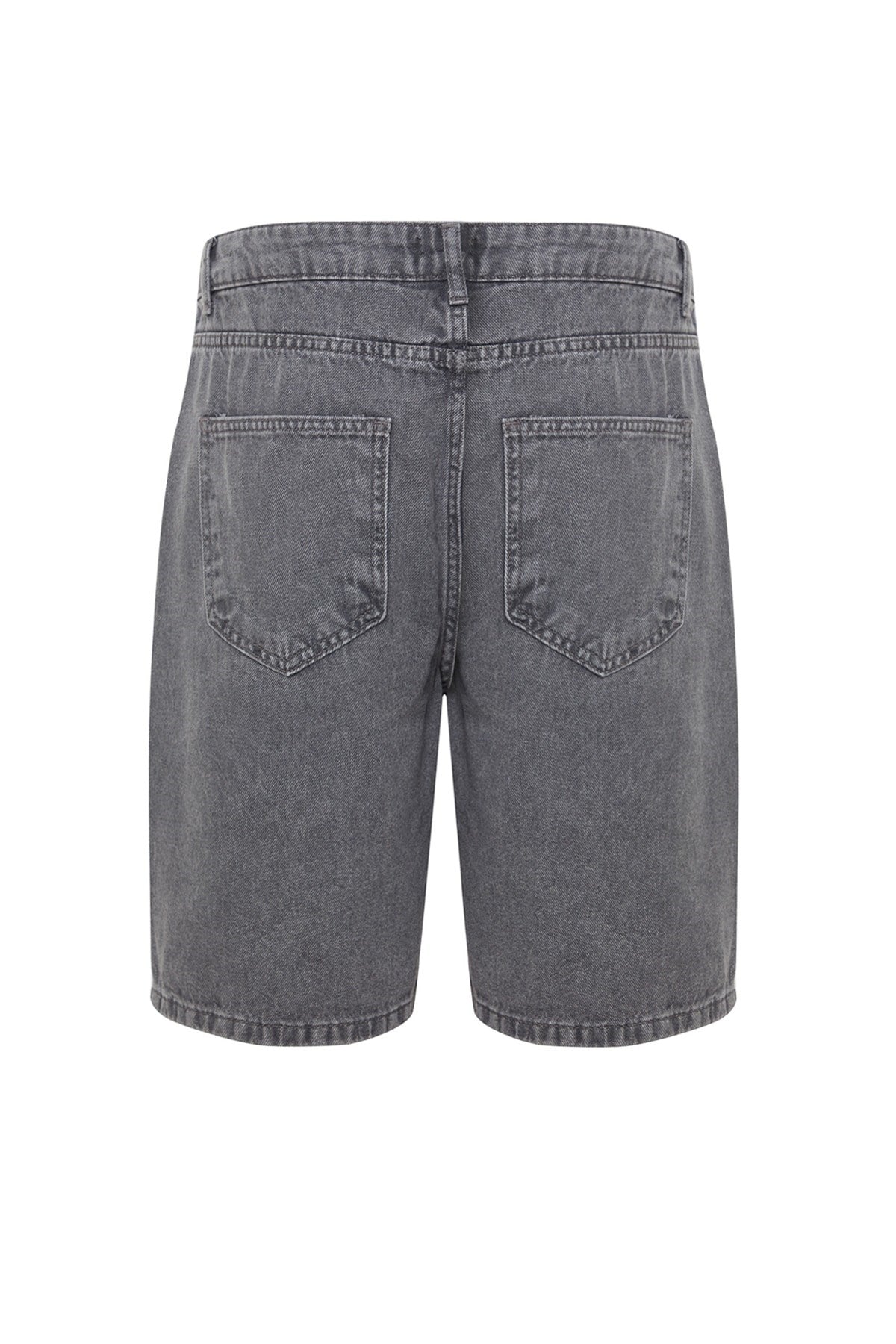 Men's Grey Men's Loose Fit Denim Jeans Shorts Flat Shorts & Bermuda Tmnss23sr00050