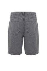 Men's Grey Men's Loose Fit Denim Jeans Shorts Flat Shorts & Bermuda Tmnss23sr00050